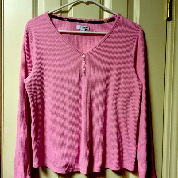 Sonoma Women’s Pink Top Size Petite Large Long Sleeve  Excellent Condition PL - Picture 2 of 4